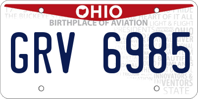 OH license plate GRV6985