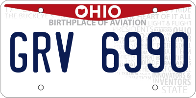 OH license plate GRV6990