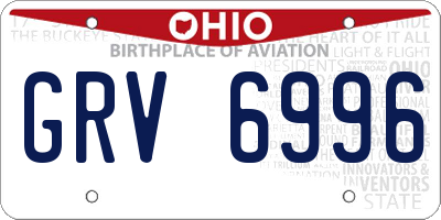 OH license plate GRV6996