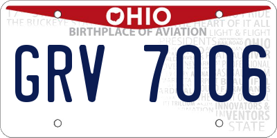 OH license plate GRV7006