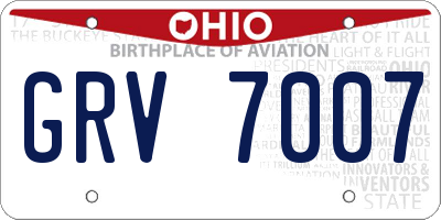 OH license plate GRV7007