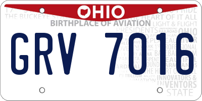 OH license plate GRV7016