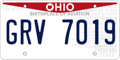OH license plate GRV7019