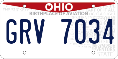 OH license plate GRV7034