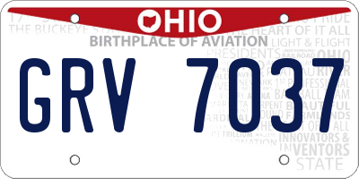 OH license plate GRV7037