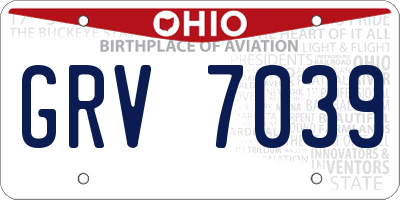 OH license plate GRV7039