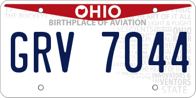 OH license plate GRV7044