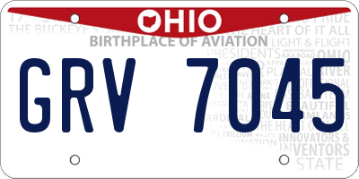 OH license plate GRV7045
