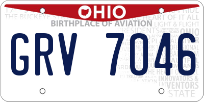 OH license plate GRV7046
