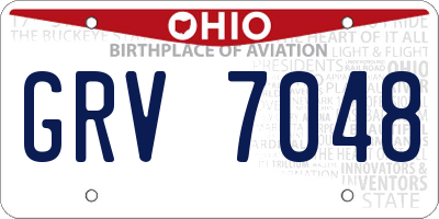 OH license plate GRV7048