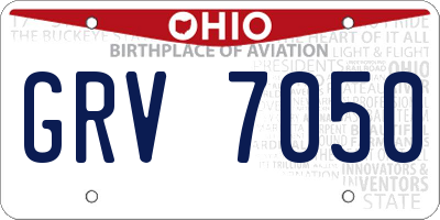 OH license plate GRV7050