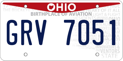 OH license plate GRV7051