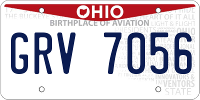 OH license plate GRV7056