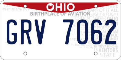 OH license plate GRV7062