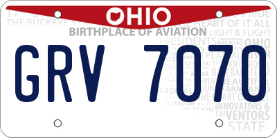OH license plate GRV7070
