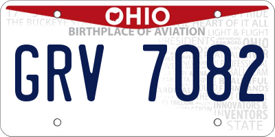 OH license plate GRV7082