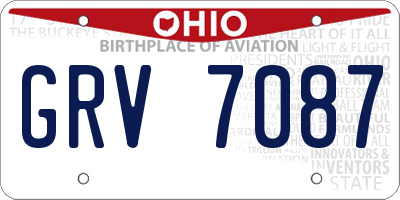 OH license plate GRV7087