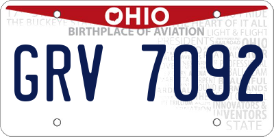 OH license plate GRV7092