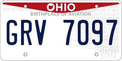 OH license plate GRV7097