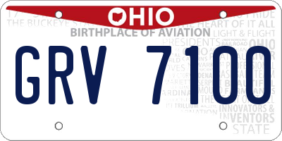 OH license plate GRV7100