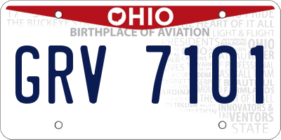 OH license plate GRV7101