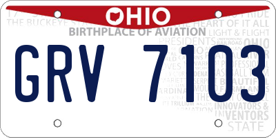 OH license plate GRV7103