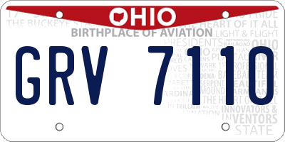 OH license plate GRV7110