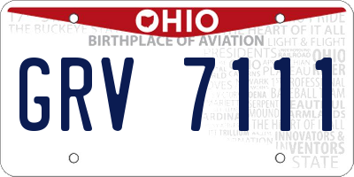OH license plate GRV7111