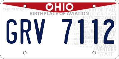 OH license plate GRV7112