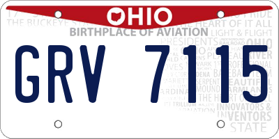 OH license plate GRV7115