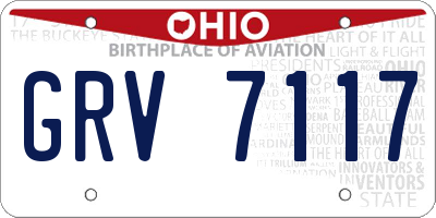 OH license plate GRV7117