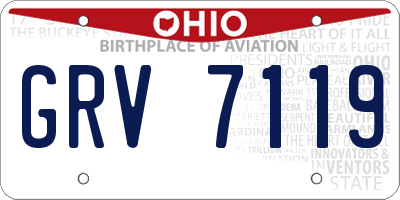 OH license plate GRV7119