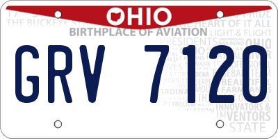 OH license plate GRV7120