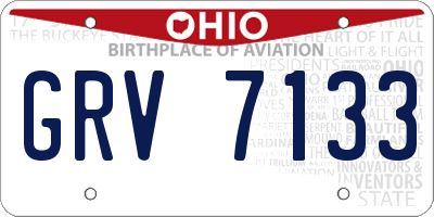 OH license plate GRV7133