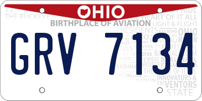 OH license plate GRV7134