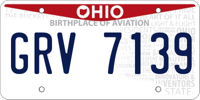 OH license plate GRV7139