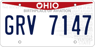 OH license plate GRV7147