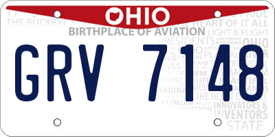 OH license plate GRV7148