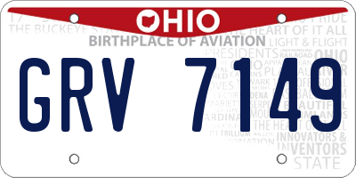 OH license plate GRV7149