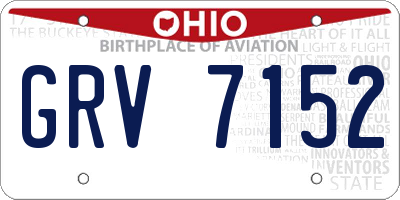 OH license plate GRV7152