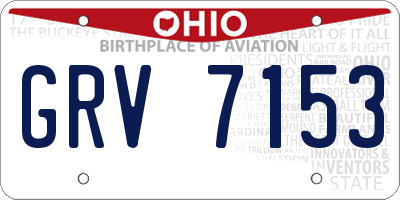 OH license plate GRV7153