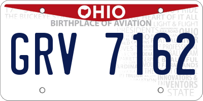OH license plate GRV7162