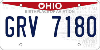 OH license plate GRV7180
