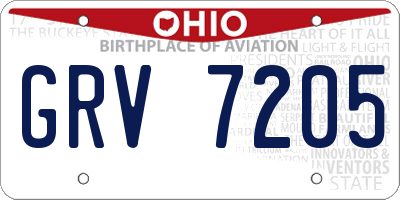 OH license plate GRV7205