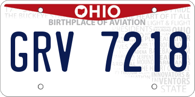 OH license plate GRV7218
