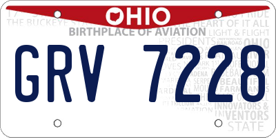 OH license plate GRV7228