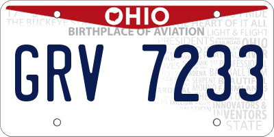 OH license plate GRV7233