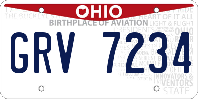 OH license plate GRV7234