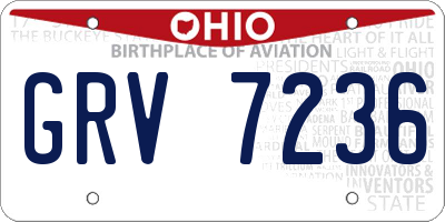 OH license plate GRV7236