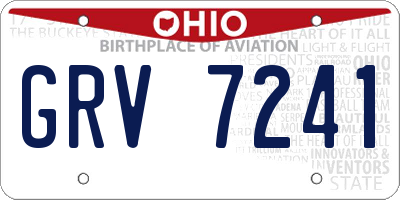 OH license plate GRV7241